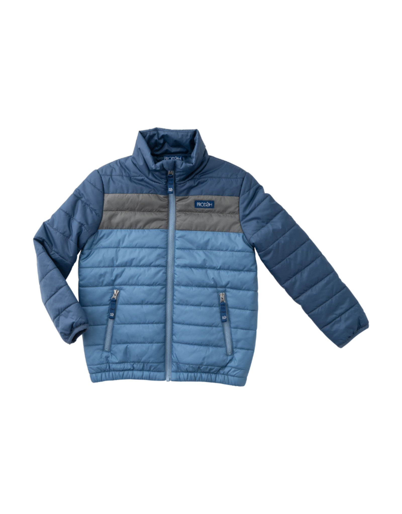 Prodoh Puffer Jacket, Dark Denim Colorblock