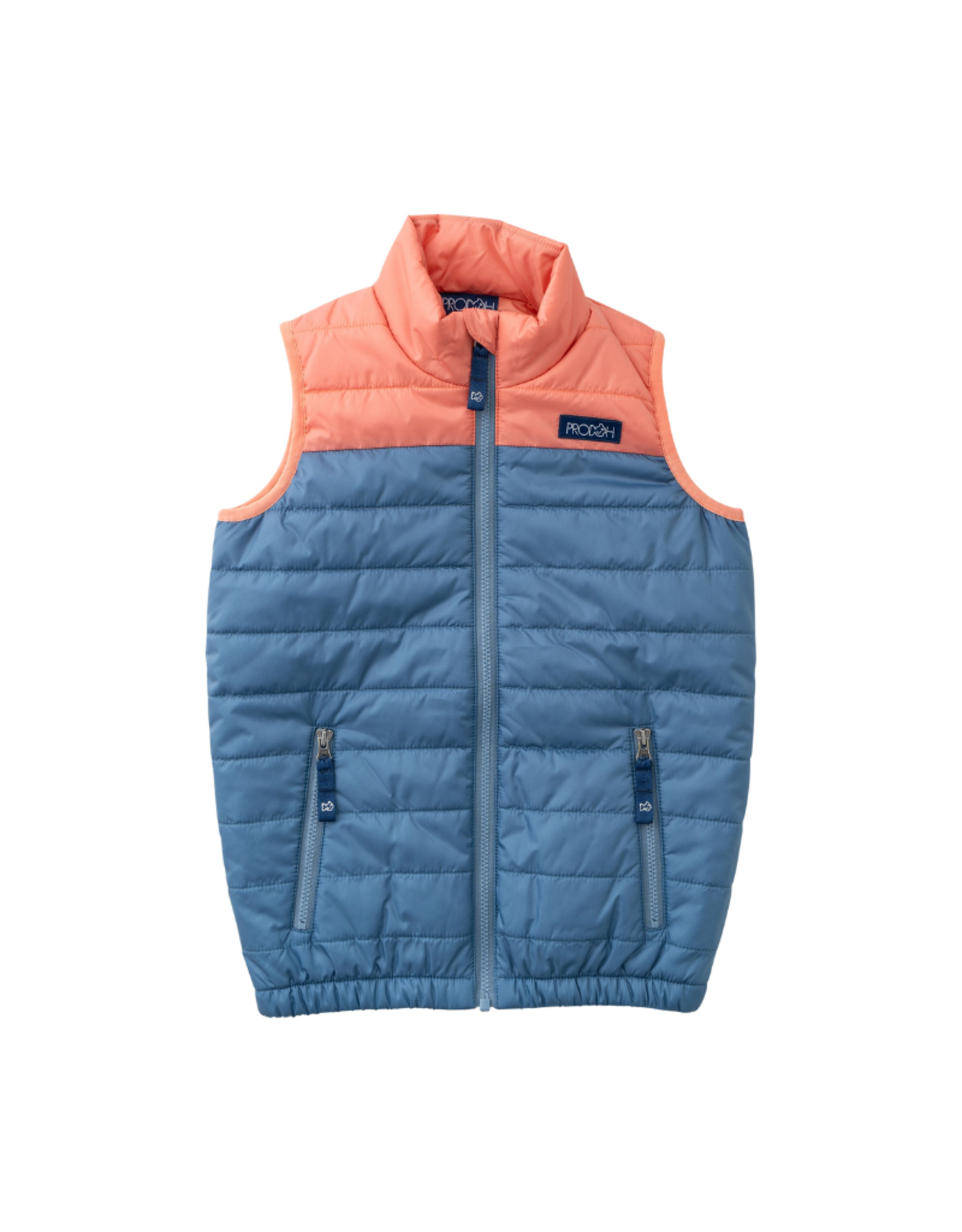 Prodoh Puffer Vest, Copen Blue Colorblock