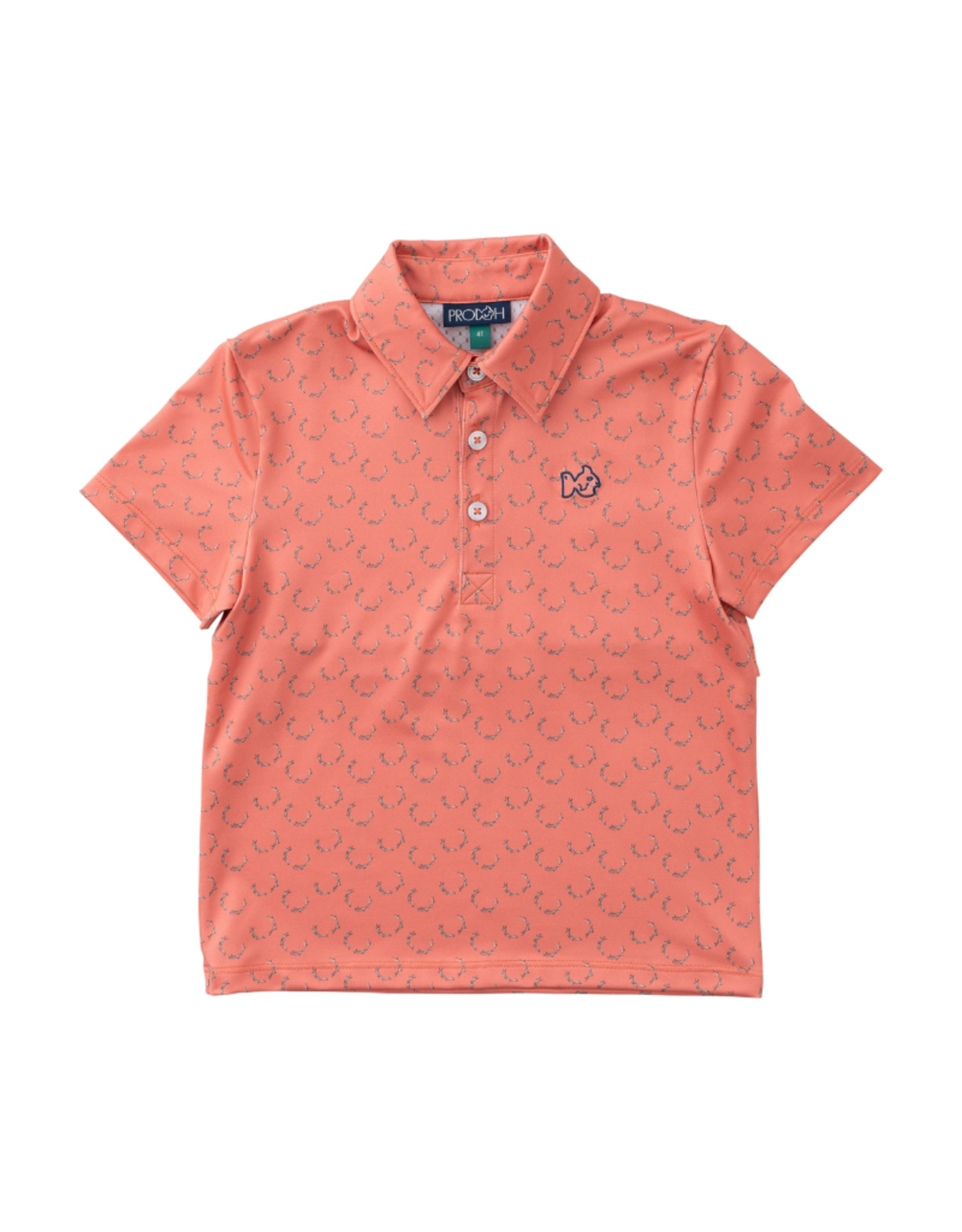 Prodoh SS Pro Performance Polo, Crabapple Antler Print