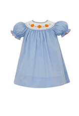 Petit Bebe Blue Microcheck Bishop, Pumpkin