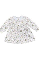 Cypress Row Christmas Toile and Stripe Girls Collins Classic Dress