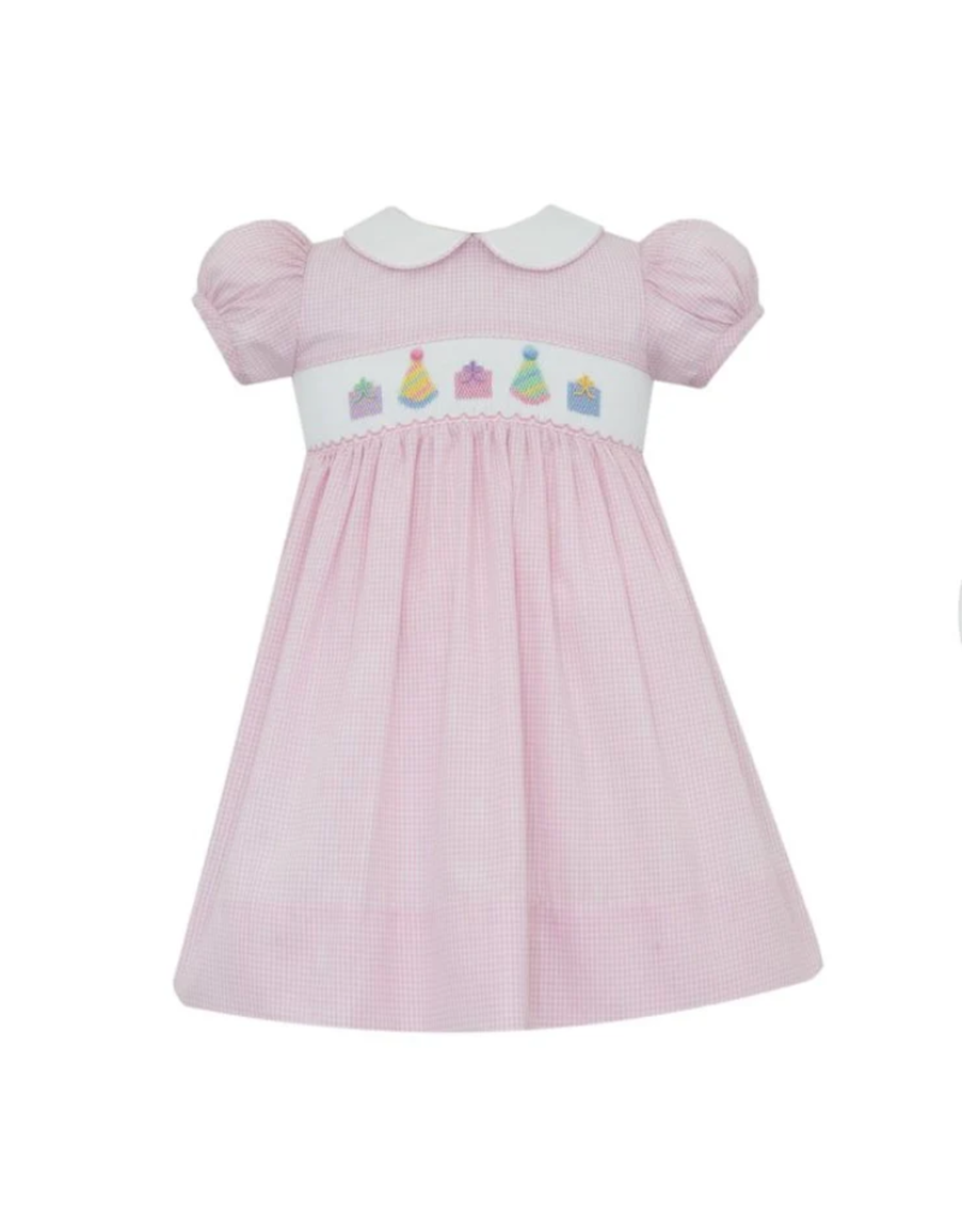 Petit Bebe Birthday Girl's Pink Gingham Dress