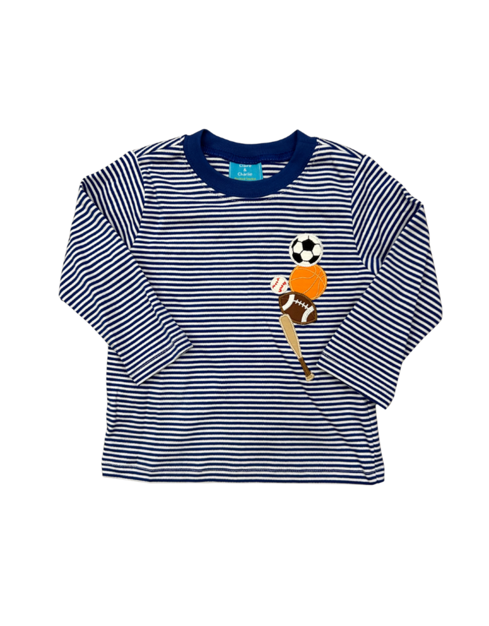Claire and Charlie All Sports Royal Blue Knit Stripe Boys T-Shirt
