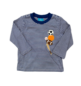 Claire and Charlie All Sports Royal Blue Knit Stripe Boys T-Shirt