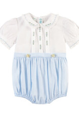 Feltman Brothers Girls Mock 2-Piece Romper, Blue