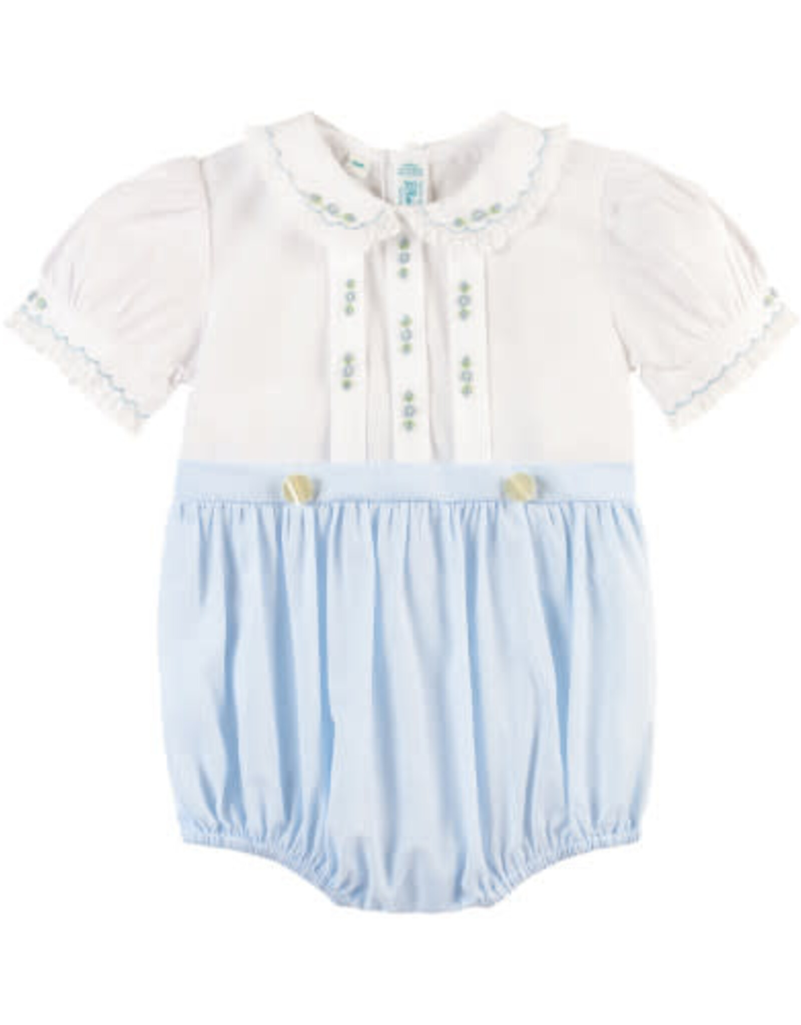 Feltman Brothers Girls Mock 2-Piece Romper, Blue