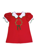 Zuccini Wreath Ella Dress, Red Broadcloth