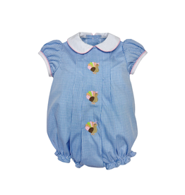 Zuccini Turkey Sybil Bubble, Periwinkle Mini Gingham