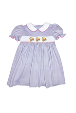 Zuccini Turkey Marion Dress, Lavender Bitty Stripe