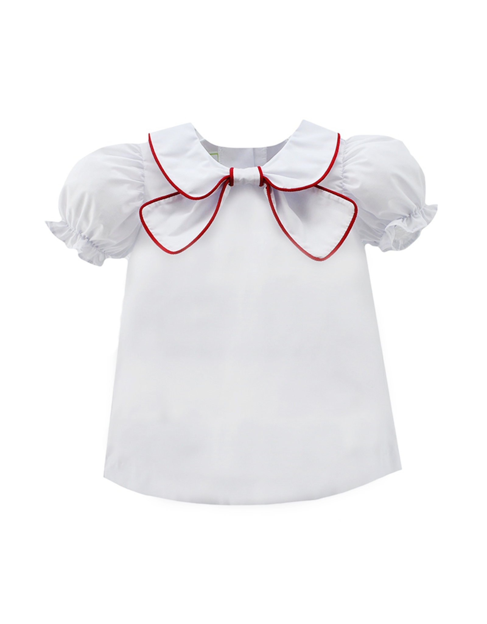 Zuccini Pomeline Blouse w/ Red Cord, White Broadcloth