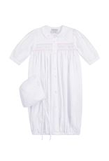 Feltman Brothers Girls Smocked Bud Take Me Home Gown White/Pink