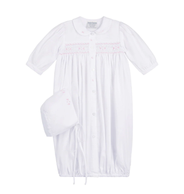 Feltman Brothers Girls Smocked Bud Take Me Home Gown White/Pink