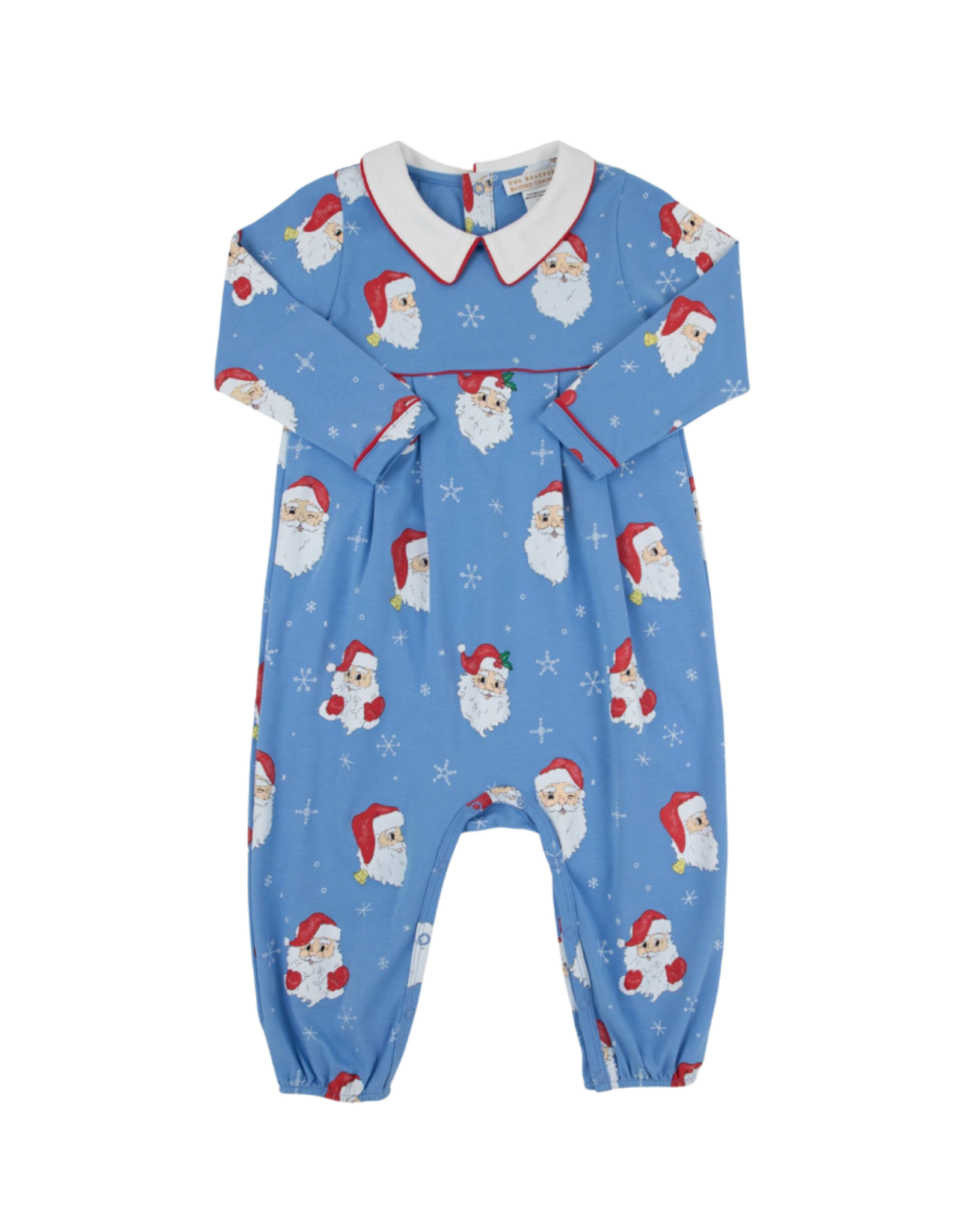 The Beaufort Bonnet Company LS Barbados Blue Bradford Romper, Dear Santa