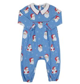 The Beaufort Bonnet Company LS Barbados Blue Bradford Romper, Dear Santa