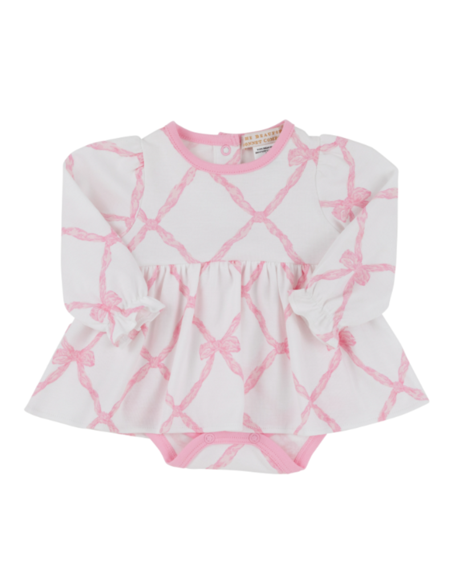 The Beaufort Bonnet Company LS Daisy Diaper Cover Dress, Belle Meade Bow