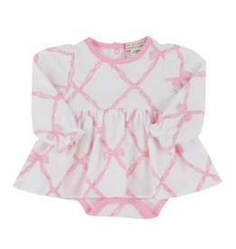 The Beaufort Bonnet Company LS Daisy Diaper Cover Dress, Belle Meade Bow