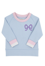 The Beaufort Bonnet Company Cassidy Crewneck, Beale Street Blue with Bow