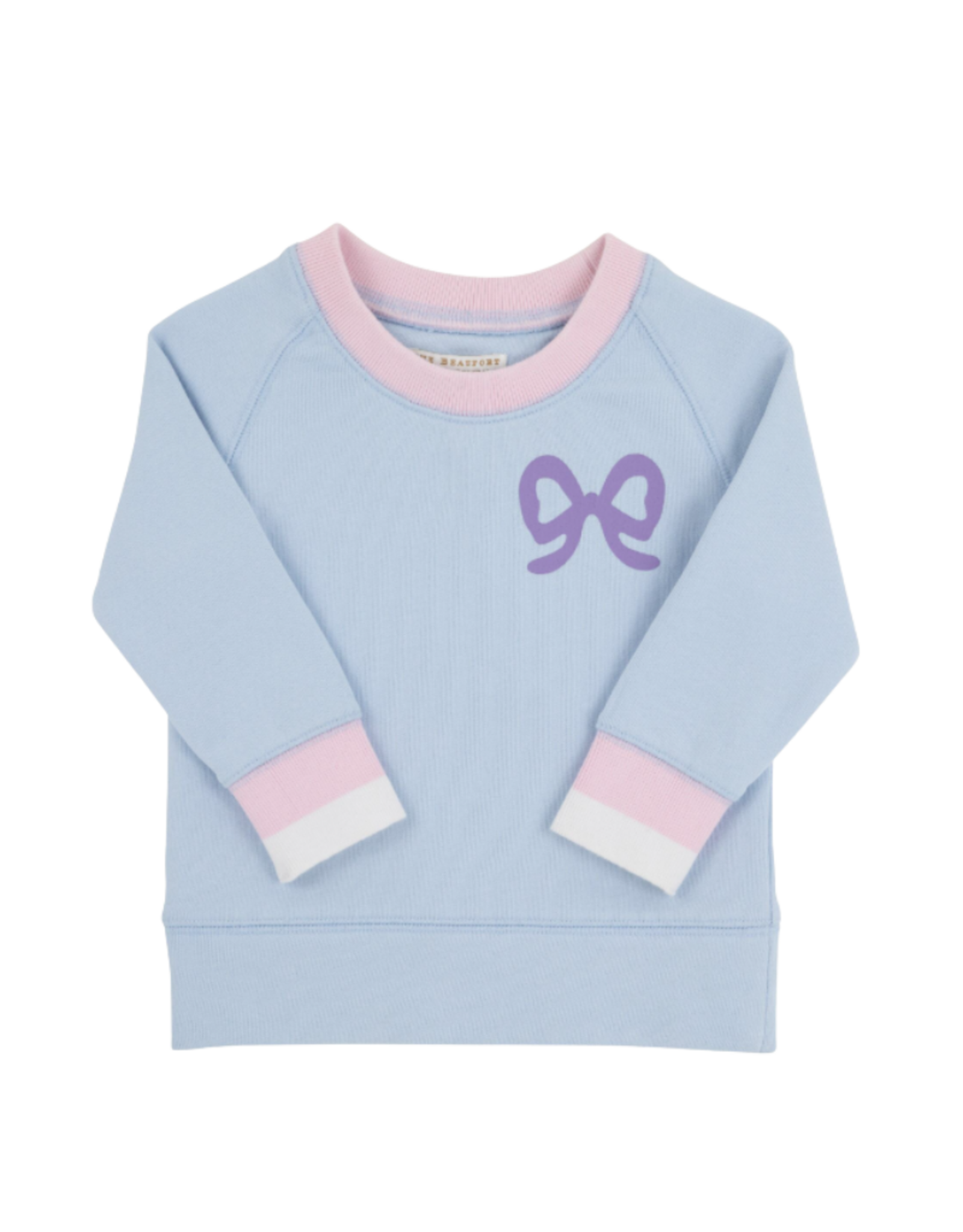 The Beaufort Bonnet Company Cassidy Crewneck, Beale Street Blue with Bow