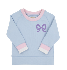 The Beaufort Bonnet Company Cassidy Crewneck, Beale Street Blue with Bow