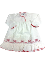 Sweet Dreams White Gown Red Trim w/ Emb Bows