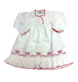 Sweet Dreams White Gown Red Trim w/ Emb Bows