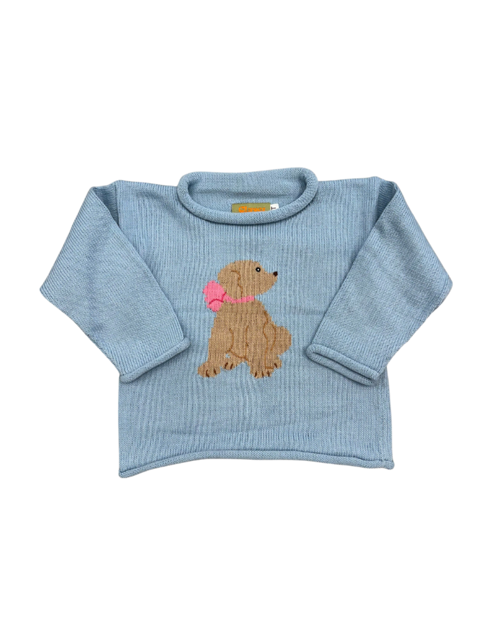Luigi Light Blue Roll Neck Sweater with Lab