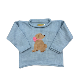 Luigi Light Blue Roll Neck Sweater with Lab