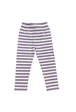 Luigi Straight Leggings Lavender and White Stripe