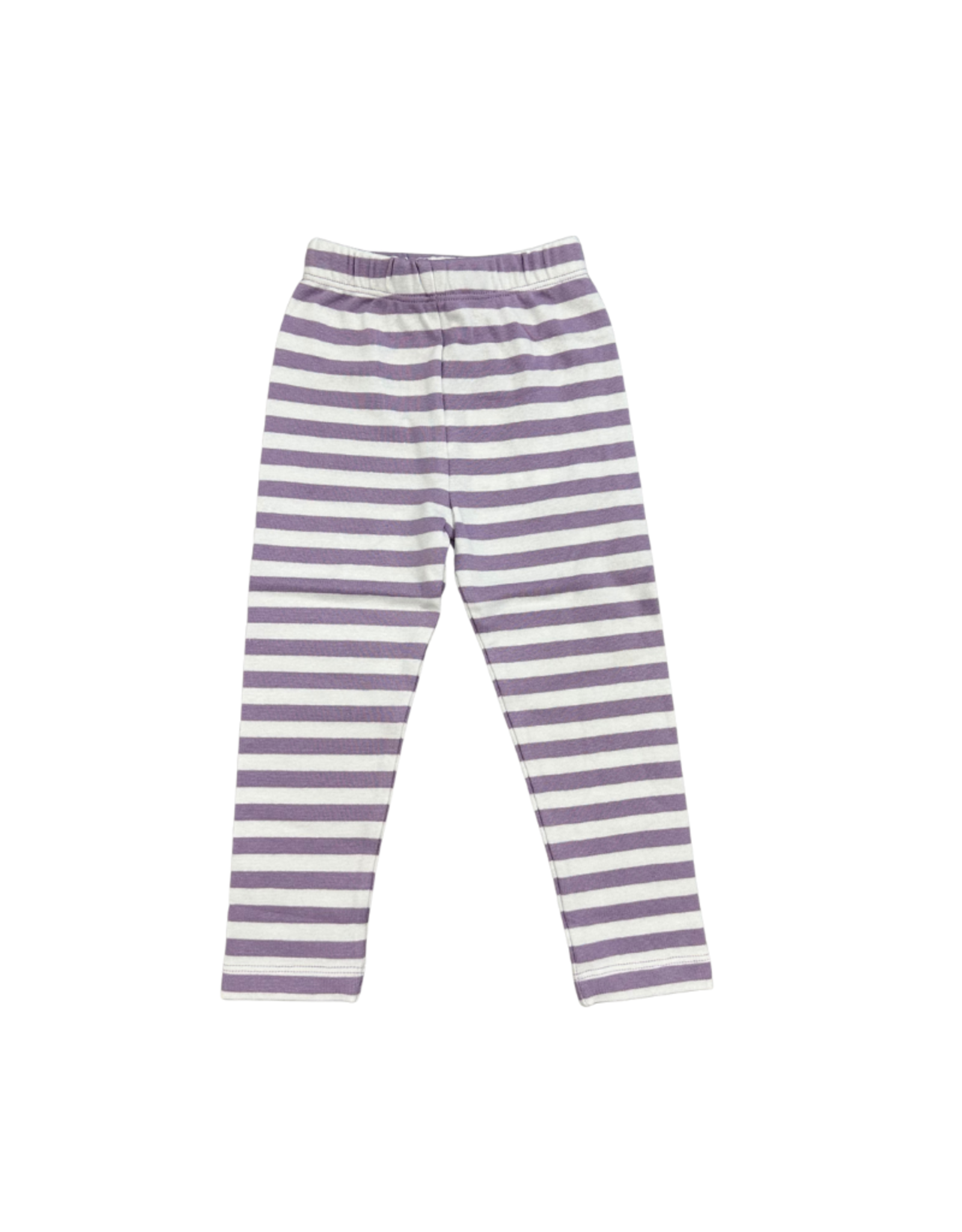 Luigi Straight Leggings Lavender and White Stripe