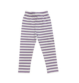 Luigi Straight Leggings Lavender and White Stripe