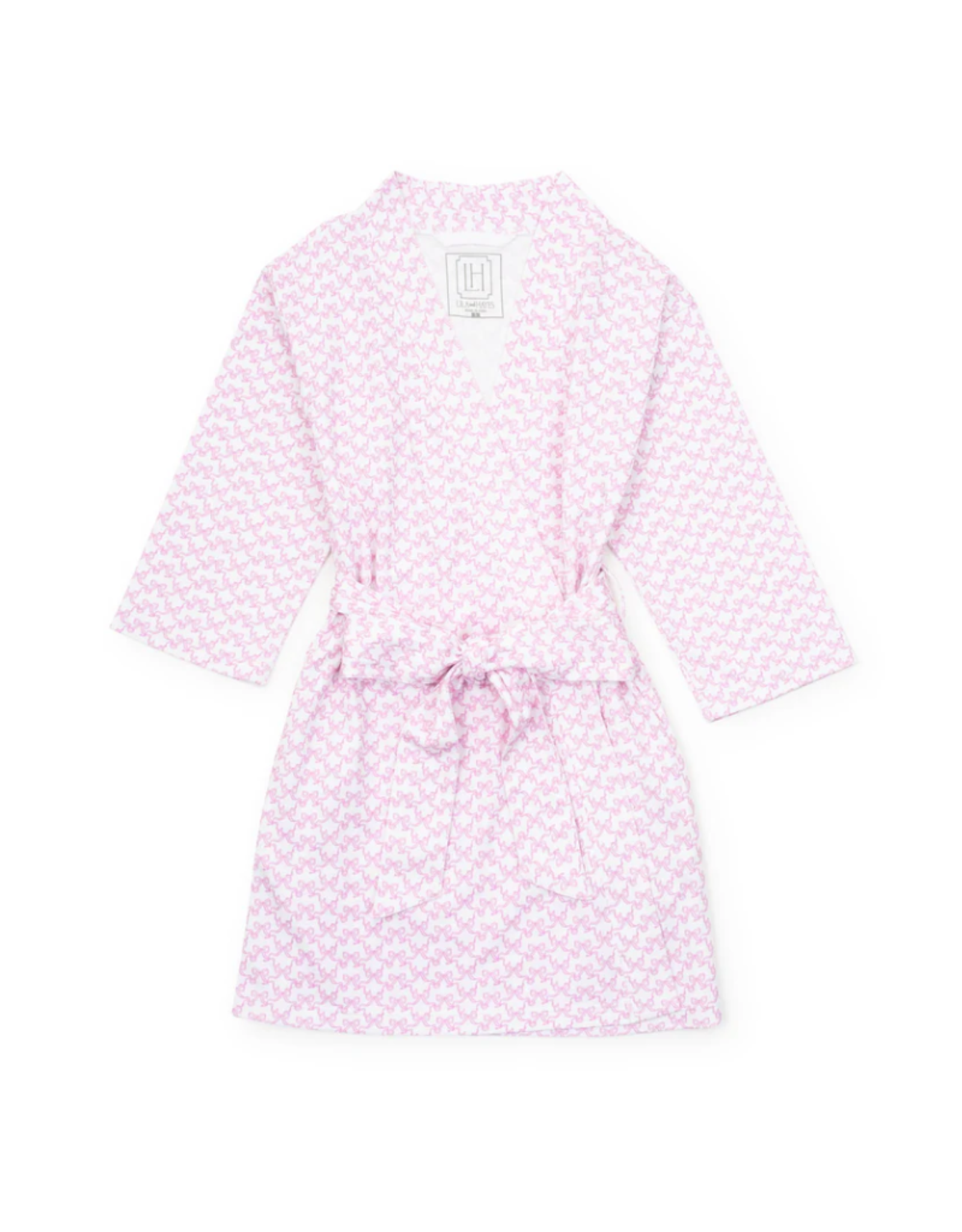 Lila + Hayes Gwen Girls' Spa Wrap, Pretty Pink Bows