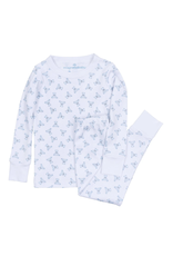 Magnolia Baby Baby's Teddy Essentails Long Pajamas Light Blue
