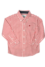 SouthBound Long Sleeve Dress Shirt - Red/White