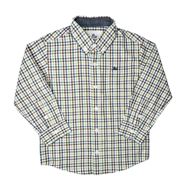 SouthBound Long Sleeve Dress Shirt - Navy/Aspen Green
