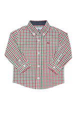 SouthBound Long Sleeve Dress Shirt - Red/Jolly Green