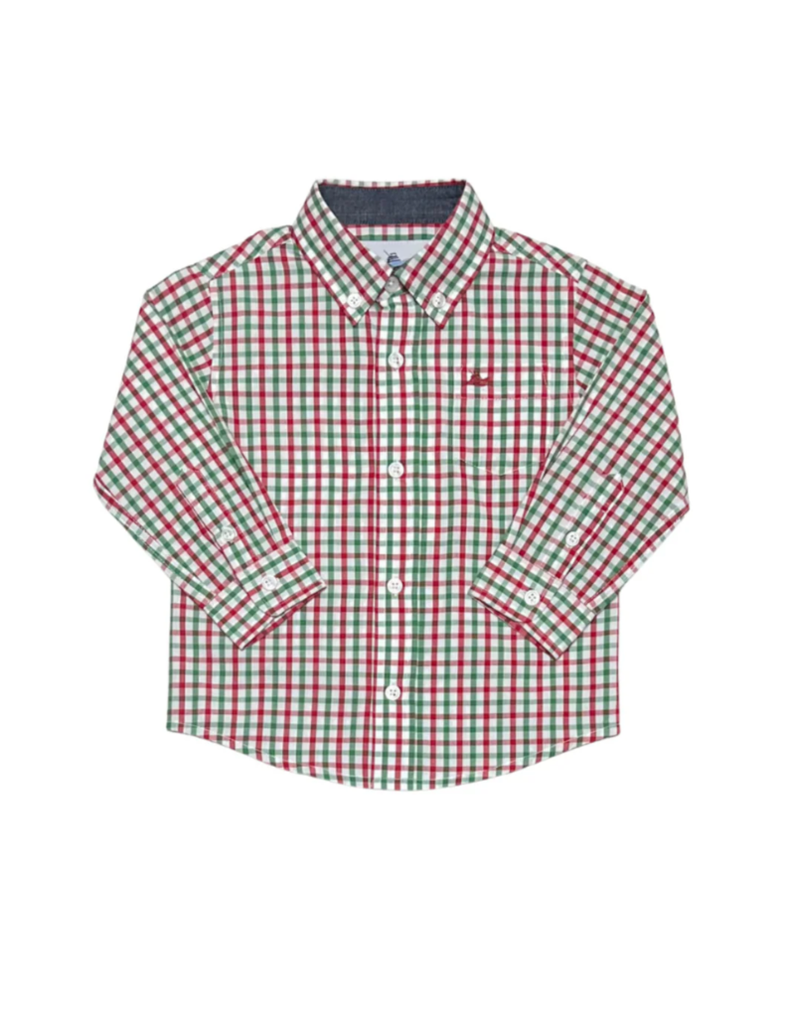 SouthBound Long Sleeve Dress Shirt - Red/Jolly Green