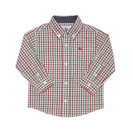 SouthBound Long Sleeve Dress Shirt - Red/Jolly Green