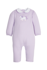 Little English Peter Pan Applique Romper - Unicorn