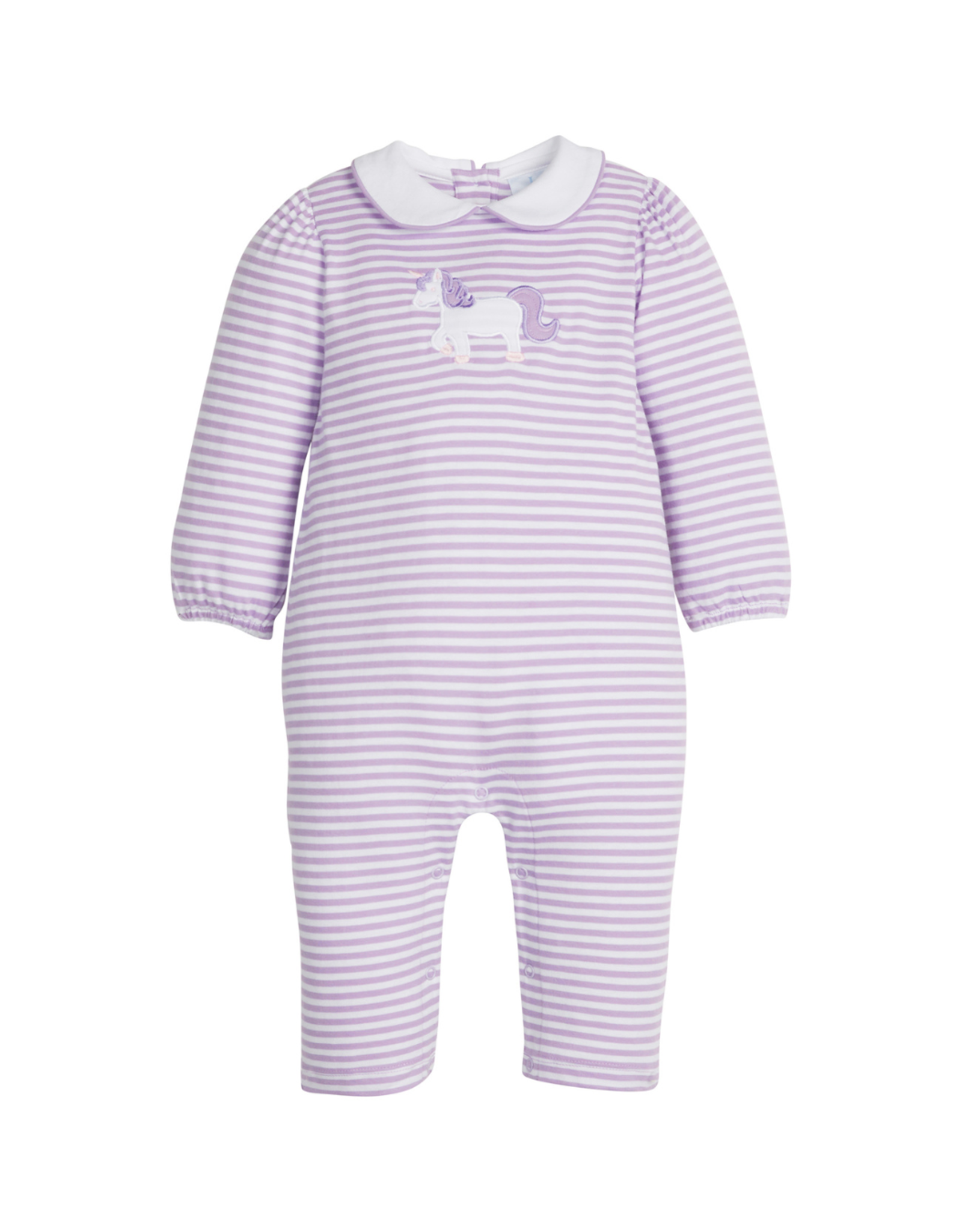 Little English Peter Pan Applique Romper - Unicorn