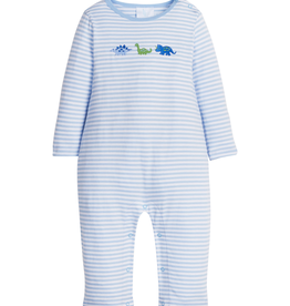Little English Embroidered Romper - Dinosaur