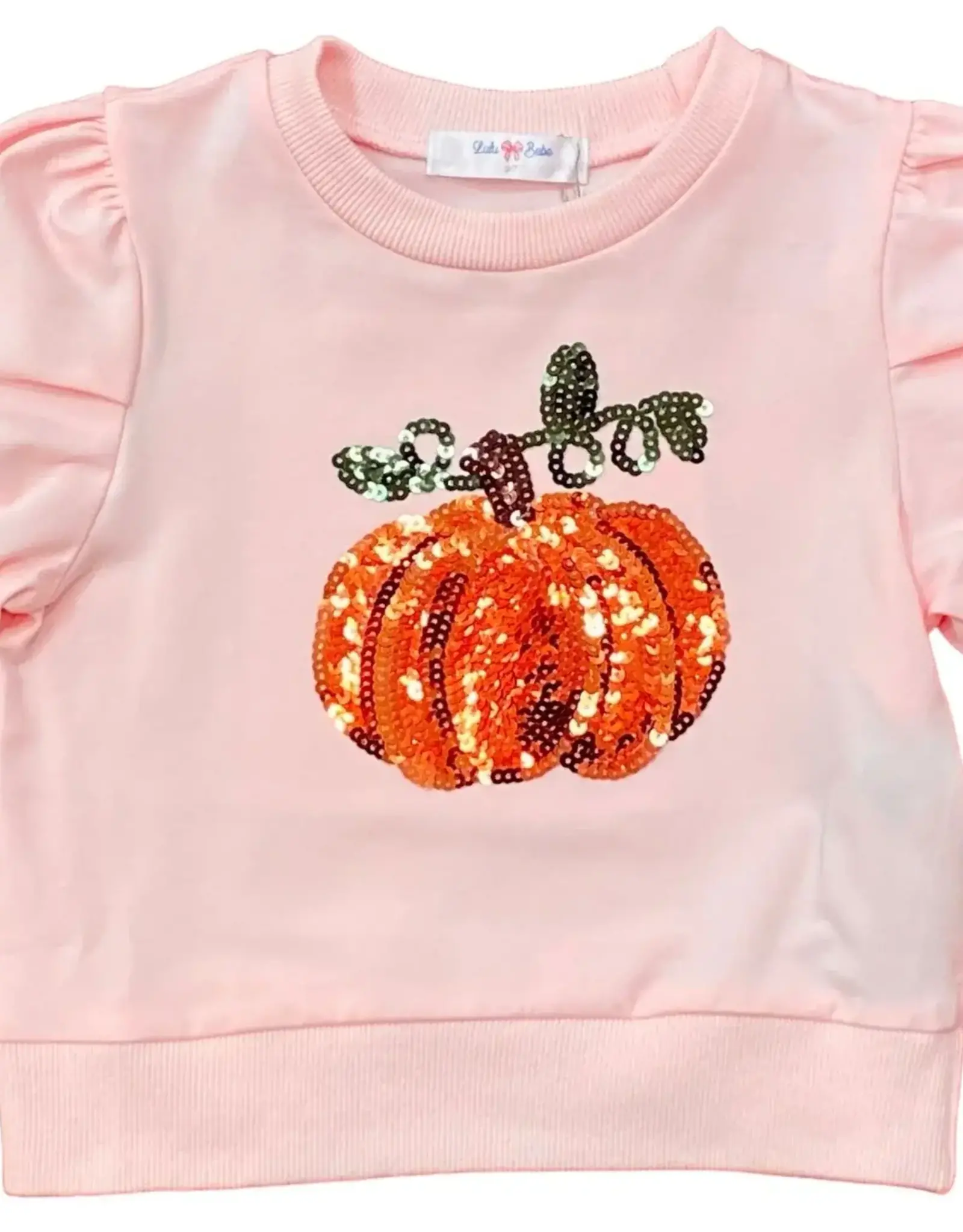 Lulu Bebe LLC Pumpkin Pink Puff Sleeve Shirt