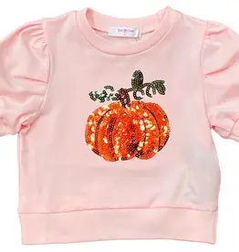 Lulu Bebe LLC Pumpkin Pink Puff Sleeve Shirt