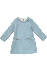 Lulu Bebe LLC Audrey Light Blue Tweed Braided Dress