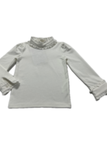 Lulu Bebe LLC White LS Ruffle Collar Top