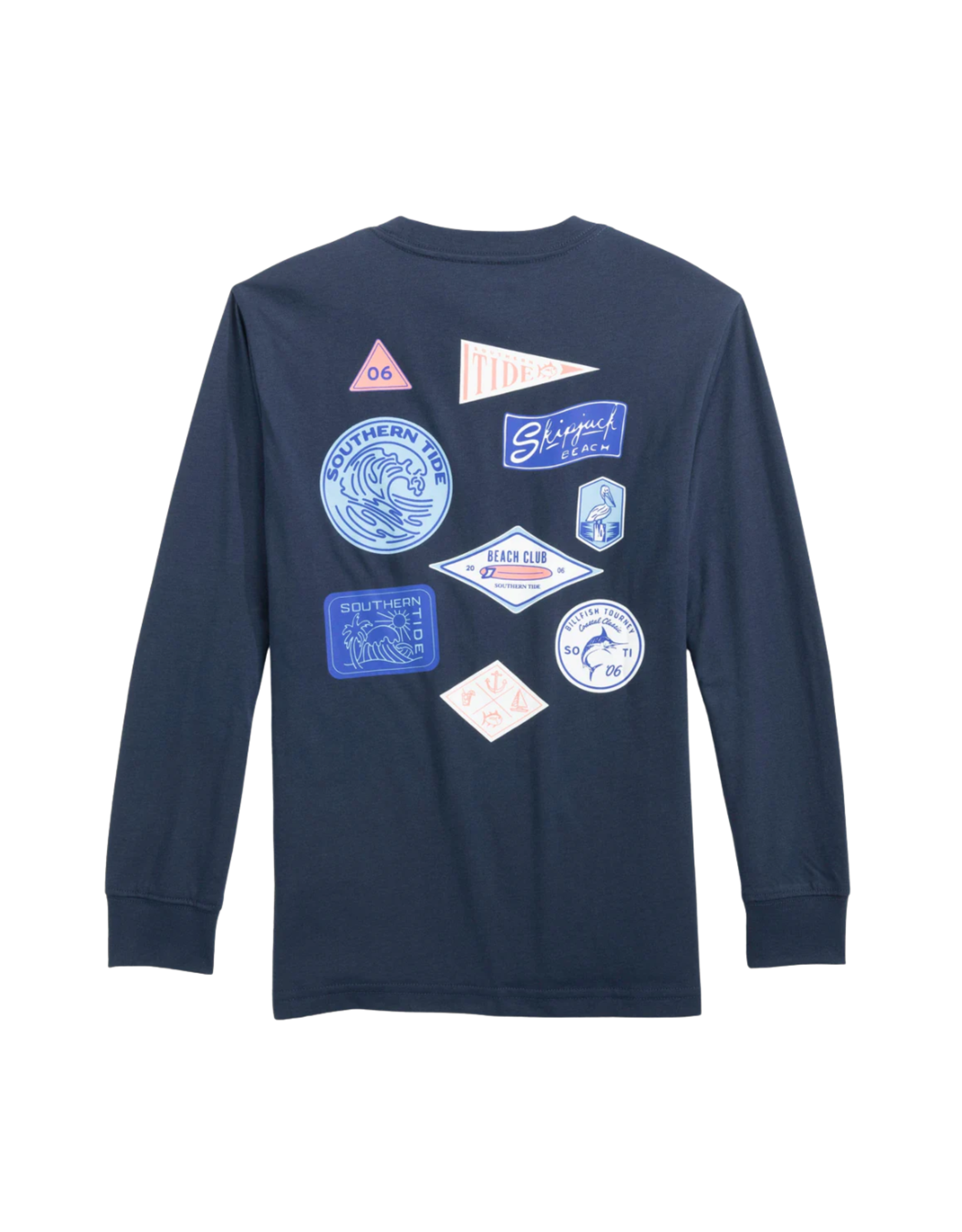 Southern Tide LS ST Stickers Tee