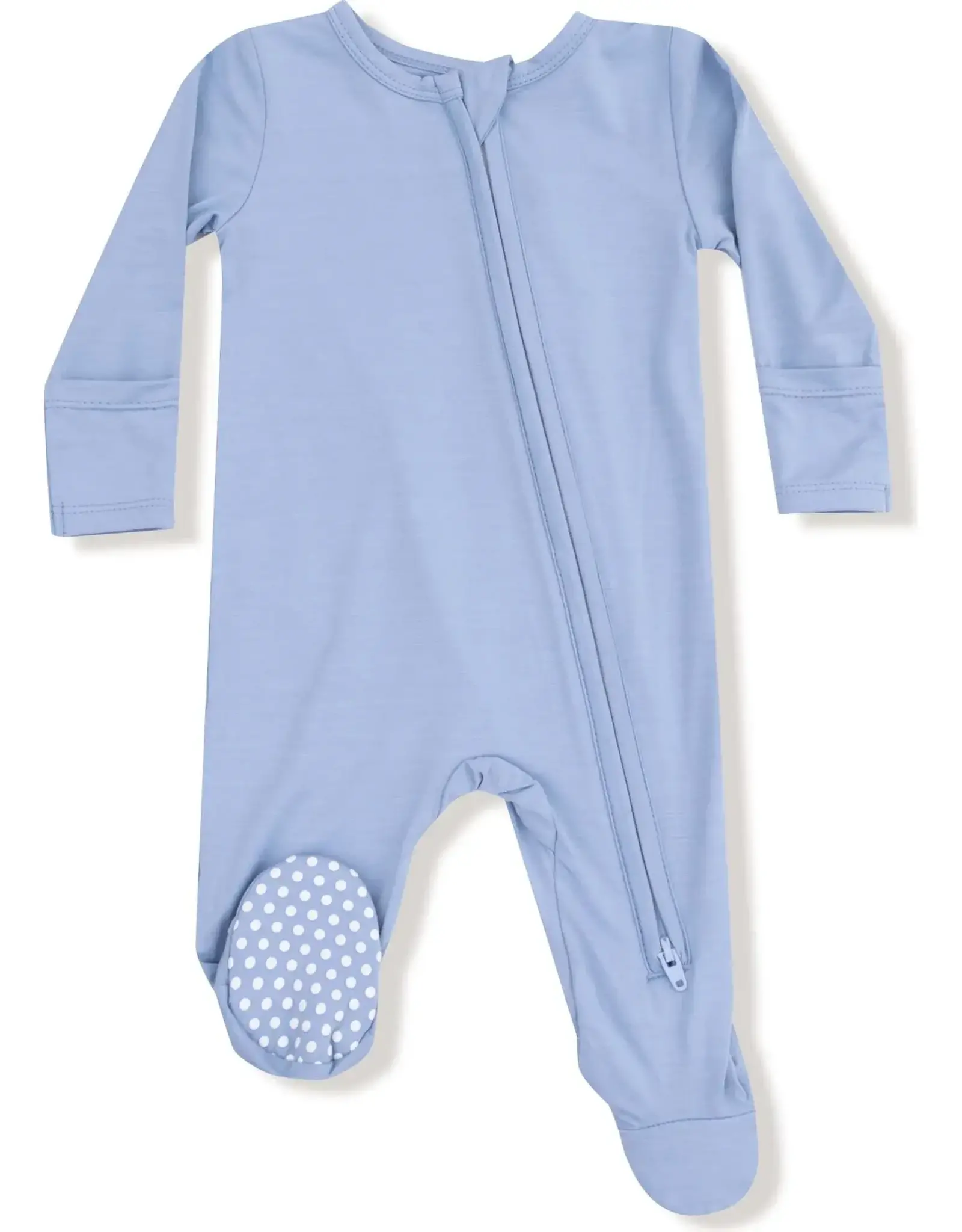 Angel Dear Basics - Soft Chambray - 2 Way Zipper Footie