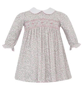 Petit Bebe Carol, Pink Knit Liberty Floral Dress, LS
