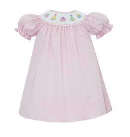 Petit Bebe Pink Gingham Birthday Bishop, Hats and Presents