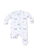 Angel Dear Baby Golf Carts Blue Polo 2 Way Zipper Footie