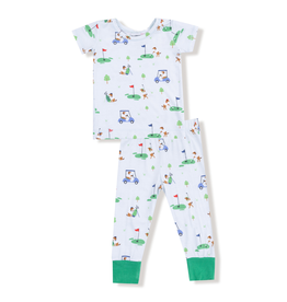 Angel Dear Dog Gone Golf Blue SS Loungewear Set